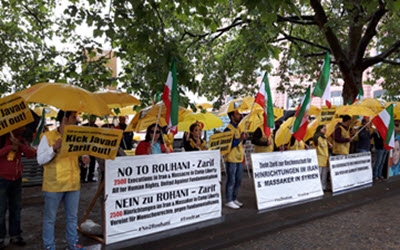 Protestdemonstration - Besuch von Zarif